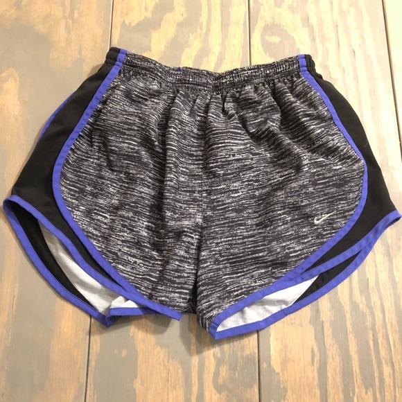 Nike Pants - Nike black and purple dry fit tempo running shorts